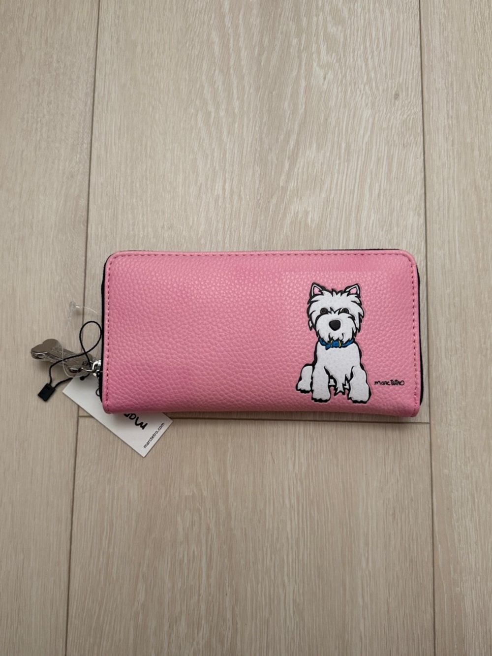 Marc Taro Westie Pink Zip-Around Wallet West Highland White Terrier